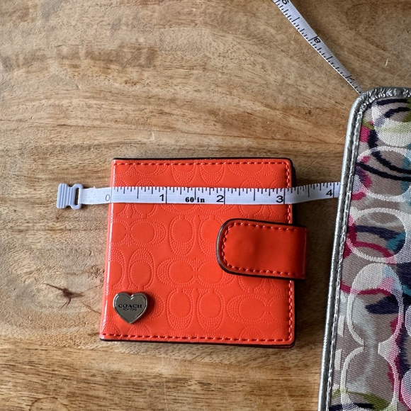 Coach Ultra Slim Pouch and Compact Mirror | Multi-Color and Orange | OS - Picture 7 of 7